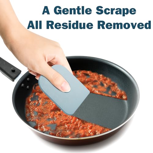 Pan Scraper, 5 Pcs Pot & Dish Scraper Plastic, Sturdy Scraper Kitchen Tool, Aqua (Pack of 2) - color: Aqua, size: 5 Pcs (Pack of 2)