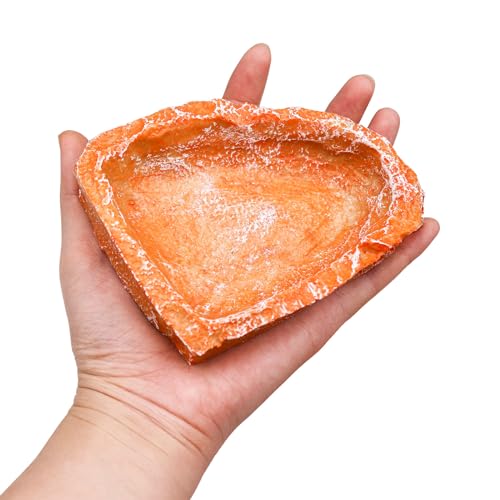 3 Pack Reptile Food Dish, Resin Hermit Crab Food & Water Bowl, Reptile Feeding Food Dish Kit, Tank or Aquarium Accessory, Suitable for Turtle Lizard Hermit Crab Snail Bearded Dragon Leopard Gecko - color: Yellow