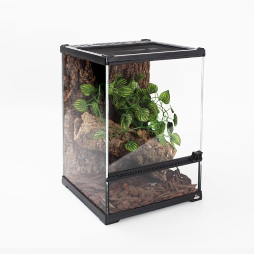Mini Reptile Glass Terrarium Tank 8"*8"*10" Full View with Front Opening Door,Amphibians Enclosure Habitat Cage for Leopard Gecko Tarantula Young Lizard Hermit Crab Frog Insects Breeding - size: 8x8x10 inch