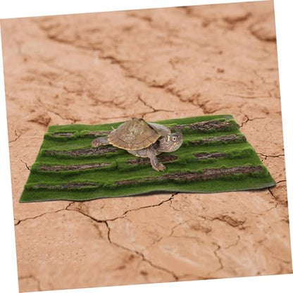 Mikikit Multifunctional Reptile Tank Carpet Realistic Grass Rug for Turtle Basking Pad Aquarium Grass Mat Outdoor Rug