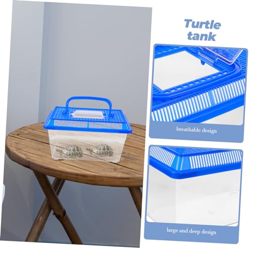 Household Turtle Habitat Tank Reptile Transport Box for Feeding and Observation Turtle Aquarium