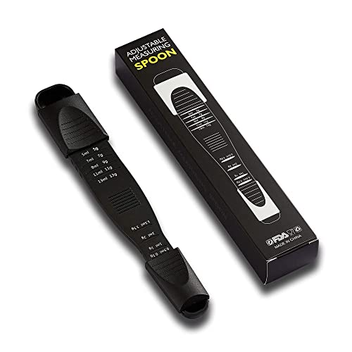 M&c Dual Sided Adjustable Measuring Spoon - Metering Spoon with Leveler in Gram & ML- For Dry or Liquid Ingredients, Baking, Cooking, Powder, Spices - Black 1pc