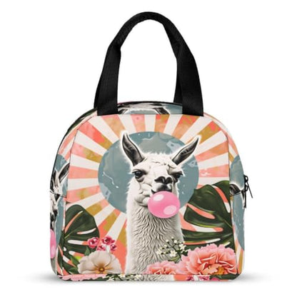Funny Llama Alpaca Lunch Bag for Women Men | Insulated Lunch Box Leakproof Food Meal Containers Reusable Foldable 6L Capacity Lunch Tote Bags for Work Picnic Travel - color: Style 3