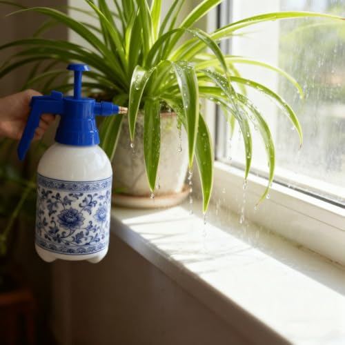 2L Handheld Garden Pump Sprayer 0.5 Gallon Water Mist Spray Bottle for Plants with Adjustable Brass Nozzle Orange (2L Blue) - color: 2L Blue