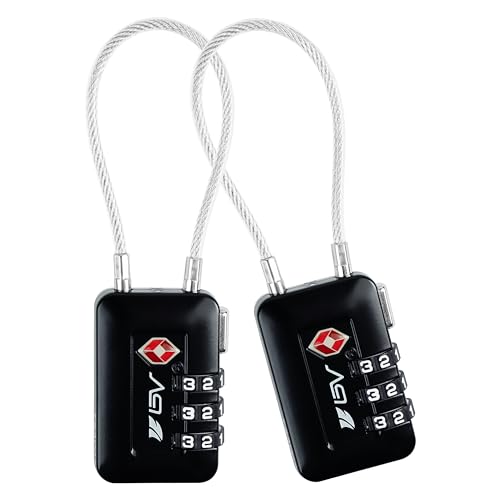 TSA Accepted Luggage Travel Lock, Set-Your-Own Combination Lock for School Gym Locker, Luggage Suitcase Baggage Locks, Filing Cabinets, Toolbox, Case (Black, 2 Pack) - color: Black 2-Pack