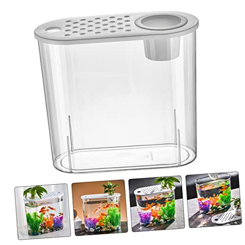 BESPORTBLE Small Plastic Aquarium Tank for Turtles and Reptiles Portable Desk Fish Tank Design for Decor