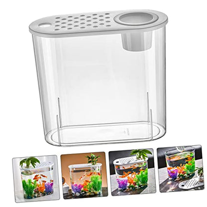 BESPORTBLE Small Plastic Aquarium Tank for Turtles and Reptiles Portable Desk Fish Tank Design for Decor