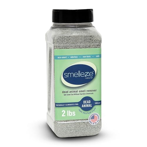 SMELLEZE Dead Animal Odor Removal Granules - 2 lb Bottle | Eliminate Dead Rat, Mice, Squirrel, Chipmunk, Raccoon & Bat Smell. Safe for Indoor & Outdoor Use - size: 32 Ounce (Pack of 1)