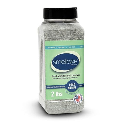 SMELLEZE Dead Animal Odor Removal Granules - 2 lb Bottle | Eliminate Dead Rat, Mice, Squirrel, Chipmunk, Raccoon & Bat Smell. Safe for Indoor & Outdoor Use - size: 32 Ounce (Pack of 1)