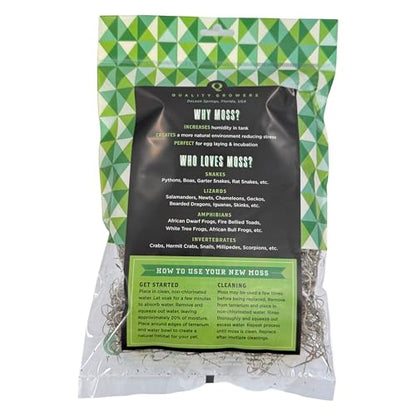 Spanish Moss for Terrarium Habitats, Small 1-Pack | Preserved Moss for Reptiles, Amphibians & Invertebrates Terrariums, Humidity Control, Soft, Dye-Free, Family Owned, USA Made - size: Small 1-pack, style: Spanish Moss