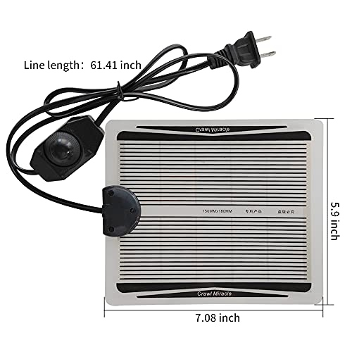 Reptile Heat Pad, Adjustable Temperature Control Lizard Terrarium Heating Mat for Small Animals Snake Turtle Bearded Dragon Gecko and Plant (5W) - size: 5W