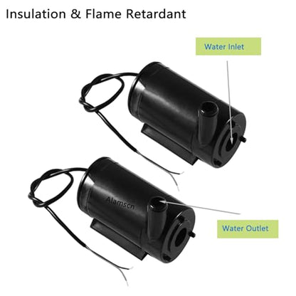 4PCS DC 3-5V Micro Submersible Mini Water Pump for Aquariums Fish Tank Pond Fountain,with 2M Flexible Tube Water Pipe(Black) - color: Black