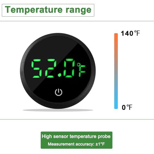 Aquarium Thermometer Digital Fish Tank Thermometer with Spare Battery | Highly Accurate,Led Display,Stickable Fish Tank Temperature Gauge for Betta Axolotl Turtle Tank