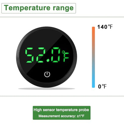 Aquarium Thermometer Digital Fish Tank Thermometer with Spare Battery | Highly Accurate,Led Display,Stickable Fish Tank Temperature Gauge for Betta Axolotl Turtle Tank