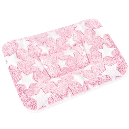 Small Animal Bed Mat, Soft & Warm, Suitable for Guinea Pig, Hamster, Rabbit, Rat and Bearded Dragon (XX-Large(19.7''x15.7''), Star Pink) - color: Star Pink, size: XX-Large(19.7''x15.7'')