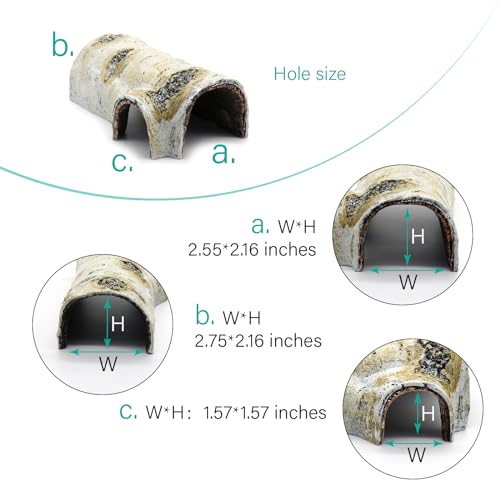 Reptile Hides and Caves Birch Tree Bark Trunk Habitats Decor Aquarium Decoration Wood for Lizard Geckos Snake Spiders Frogs Turtle (Medium) - style: Medium