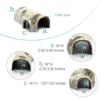Reptile Hides and Caves Birch Tree Bark Trunk Habitats Decor Aquarium Decoration Wood for Lizard Geckos Snake Spiders Frogs Turtle (Medium) - style: Medium