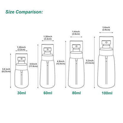 Refillable Cosmetic Spray Bottles for Fine Mist Plastic Empty Clear Refillable Travel Container Essences Rose Water Mister (3.4 Ounce,100ml) - color: 100ml/3.4oz