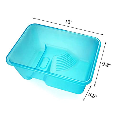 kathson Turtle Tank Aquarium, Turtle Habitat Reptile Plastic Terrarium Safe Durable, Tortoise Tank with Lid Prevent from Climbing Escaping (Small) - size: Small - 13x9.2x5.5 Inch