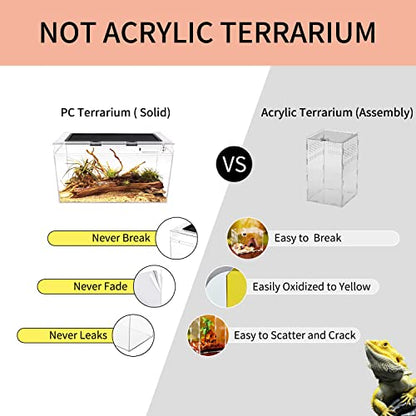 Reptile Growth Reptile Terrarium,10 Gallon Reptile Tank 20" x 10"x 11",for Insect，Fish，Tarantula，Hermit Crab，Jumping Spider，Iguana，Tortoise，Leopard Gecko，Bearded Dragon - size: 20" x 10"x 11"