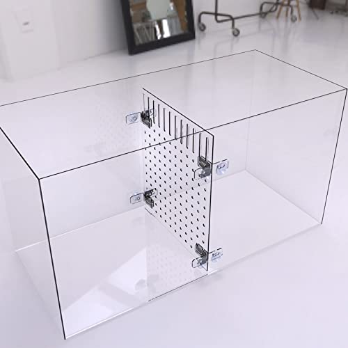 Acrylic Fish Tank Divider Aquarium Divider with 8 Suction Cups Transparent Fish Tank Separator Dividing Net Plate Isolation Board Flapper, 9.84 * 11.81inch