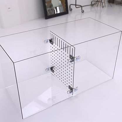Acrylic Fish Tank Divider Aquarium Divider with 8 Suction Cups Transparent Fish Tank Separator Dividing Net Plate Isolation Board Flapper, 9.84 * 11.81inch
