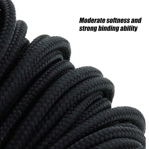 Grappling Hook with Rope-Includes Nylon Rope 6/8/10mm 50FT,Large Grapple Hook(Heavy Duty) and Double Carabiner,for Magnet Fishing/Drag/Tree Limb Removal - style: Max+2/5″rope-black