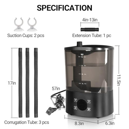 REPTI ZOO 4L Reptile Fogger Mister, Reptile Humidifier with Integrated Water Tank Design for Reduced Leaking, Ultra Quiet Terrariums Digital Tank Timing Humidifier, Intermittent Humidification Fogger