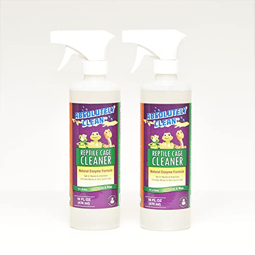 Absolutely Clean Amazing Reptile & Amphibian Terrarium Cleaner and Odor Eliminator - Just Spray/Wipe - Safely & Easily Removes Reptile & Amphibian Messes - USA Made - size: 16 Fl Oz (Pack of 2)