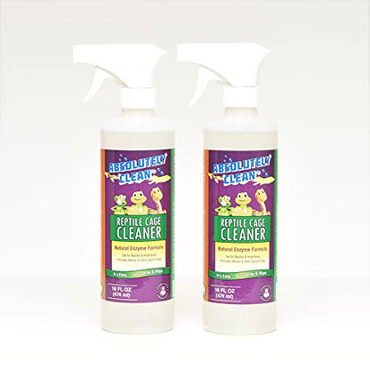 Absolutely Clean Amazing Reptile & Amphibian Terrarium Cleaner and Odor Eliminator - Just Spray/Wipe - Safely & Easily Removes Reptile & Amphibian Messes - USA Made - size: 16 Fl Oz (Pack of 2)