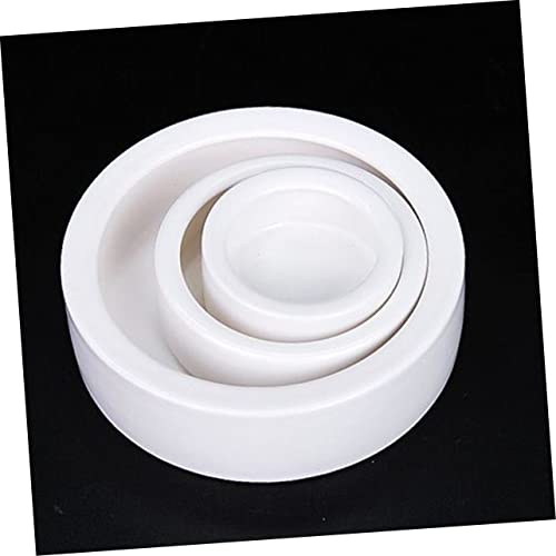 Kisangel 2pcs Reptile Food and Water Storage Bowls Thicken Ceramics Lizard Feeder Set Round Design for Reptiles Easy to Clean Stable Base White