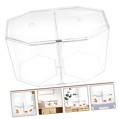 Toddmomy Transparent Fish Breeding Box Dual Chamber Isolation Tank for Betta and Small Fish for Spawning and Fry Safety Aquarium Divider for Home Decor