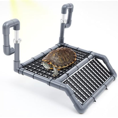 Adjustable Extra Large Turtle Basking Platform, 18-19" Wider Hanging Dock, Basking Area for Aquarium Tank 40/50/65/75/90 Gallon, DIY Assembly Tortoise Tank Accessories - style: Stylish