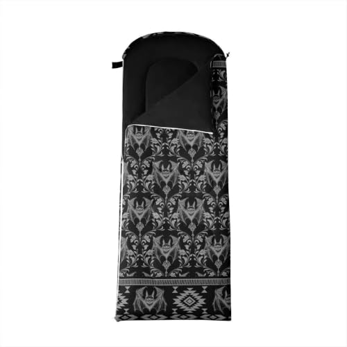 Erosebridal Hawk Moth Sleeping Bag for Kids Spooky Aztec Wearable Camping Blanket for Hiking Outdoor Travel Hunting Sleep Bag - color: Black Halloween Bats