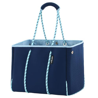 Hibala Neoprene Multipurpose Beach Bag,Gym/Travel/Pool Bag,Tote For Women&Men - color: Blue