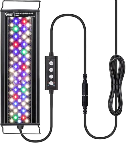 hygger 36W 24/7 Lighting Aquarium LED Light, Sunrise-Daylight-Moonlight Mode and DIY Mode, Adjustable Timer Adjustable Brightness Fish Tank Light with Extendable Bracket 7 Colors for Planted Tank - size: 36W for 36~42inch Tank