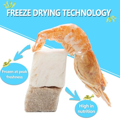 Turtle Food - 5.7 OZ Natural Freeze-Dried Meat - Chicken, Duck, and Shrimp - Healthy Treats for Turtles, Aquatic Turtle, Baby Turtles