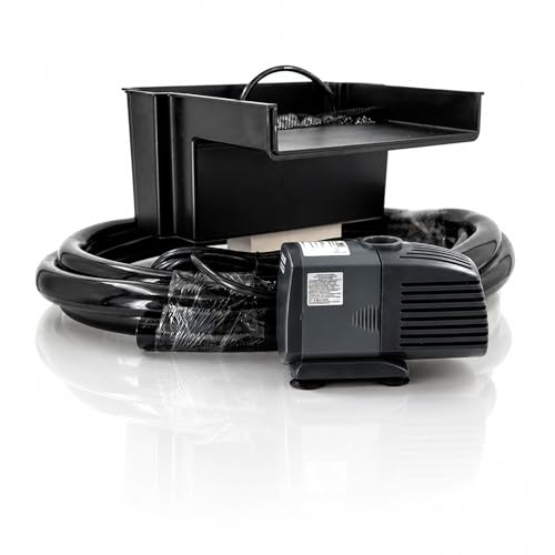 10-Inch Waterfall Spillway Kit | 1,000 gallon capacity, 500 GPH Aqua Pulse pump, Filter media, 10 ft tubing, Waterfall box - style: Includes Pump