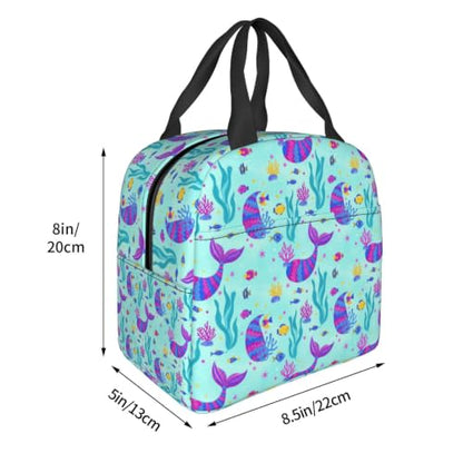 Adult Mermaid Glitter Print Insulated Cooler Tote Bag | Mermaid Glitter Art, Water-Resistant Foam Thermal Bag, Multi-Pocket Organizer for Work & Travel - color: Pattern (867)