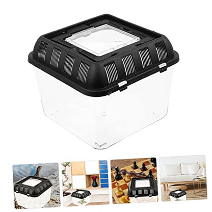 MERRYHAPY Turtle Transport Box Reptile Enclosures Travel Crate for Lizards Hide Transport Reptile Feeding Box