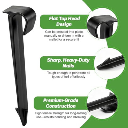 RedChili 50 Pack 1/2 Inch Irrigation Tubing Hold Down Anchor Stakes, Heavy Duty Drip Tubing Stakes 1/2" Drip Irrigation Tubing Fittings for Lawn Raised Bed Greenhouse Plant Watering System - size: 1/2" Stake-50P
