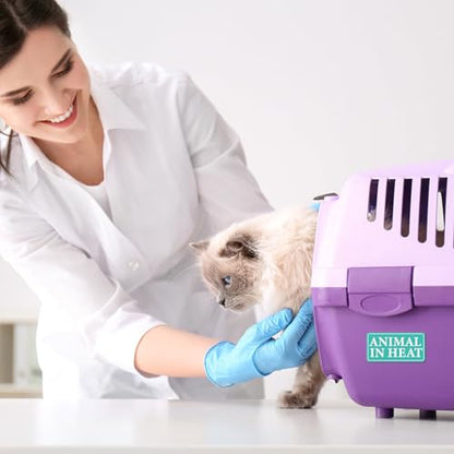 1000pcs Animal in Heat Stickers Medication Instruction Labels | Veterinary File Folder Reminder Sticker for Veterinary Clinic Animal Hospital Pharmacies Shelter Breeders Pet Care