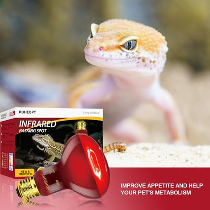 Infrared Heat Lamp 100W,（2 Pack） Reptile Heat Emitter Infrared Basking Spot Light, Reptile Pets Brooder Use,Red Heat Lamp for Chickens、Lizards、Snakes、Turtles
