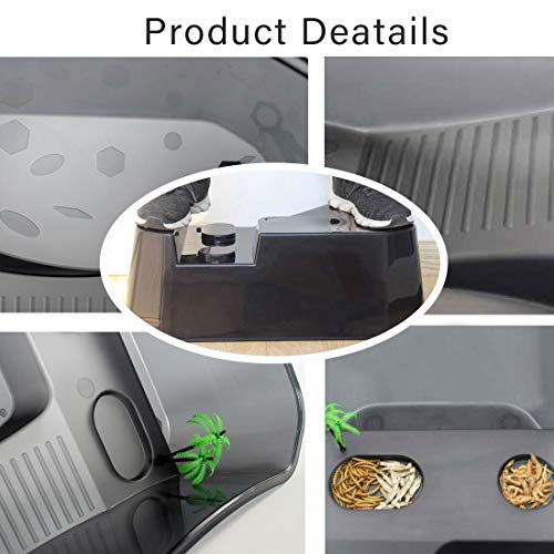 PINVNBY Plastic Turtle Tank Reptile Habitat Pet Terrariums Turtles Tank Aquarium Terrapin Topper Basking with Platform Plants,Durable,Safe, Non-Toxic(Black) - color: Black, size: 【1 PCS】