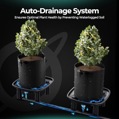 MARS HYDRO Drainage Trays 2-Pack Pot with Drainage Pipe for Grow Tent | Plant Trays Can Be Used As An Alternative Or To Extend The Mars Hydro Auto Drainage System for Indoor Growing - size: 2PC