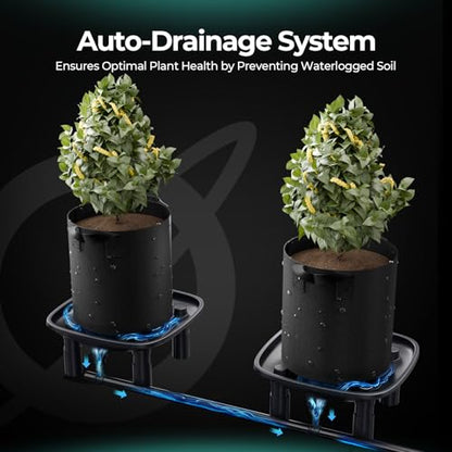 MARS HYDRO Drainage Trays 2-Pack Pot with Drainage Pipe for Grow Tent | Plant Trays Can Be Used As An Alternative Or To Extend The Mars Hydro Auto Drainage System for Indoor Growing - size: 2PC