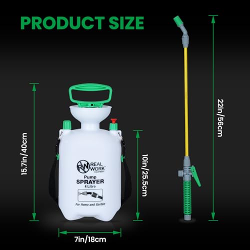 REALWORK 2pk 1-Gallon Handheld Tank Sprayer with Easy-Carry Shoulder Strap for Lawn, Garden, Yard, in Translucent White - size: 1 gallon