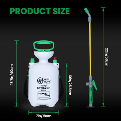 REALWORK 2pk 1-Gallon Handheld Tank Sprayer with Easy-Carry Shoulder Strap for Lawn, Garden, Yard, in Translucent White - size: 1 gallon