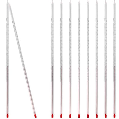 Relaxweex 10 Pcs General Purpose Lab Thermometer 12 Inch Total Immersion Glass Liquid -20 to 150℃ Liquid in Glass Thermometer for Laboratories, Universities, Food and Beverage Processing, Clear - color: Clear