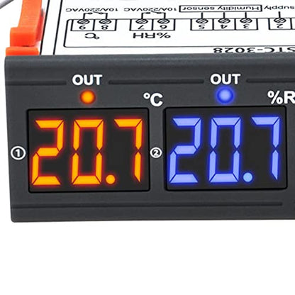 Digital Temperature Humidity Controller, Accurate Hygrometer Thermometer with Compact Size Lightweight, for Incubation Breeding Farms Brewing (110V-220V)